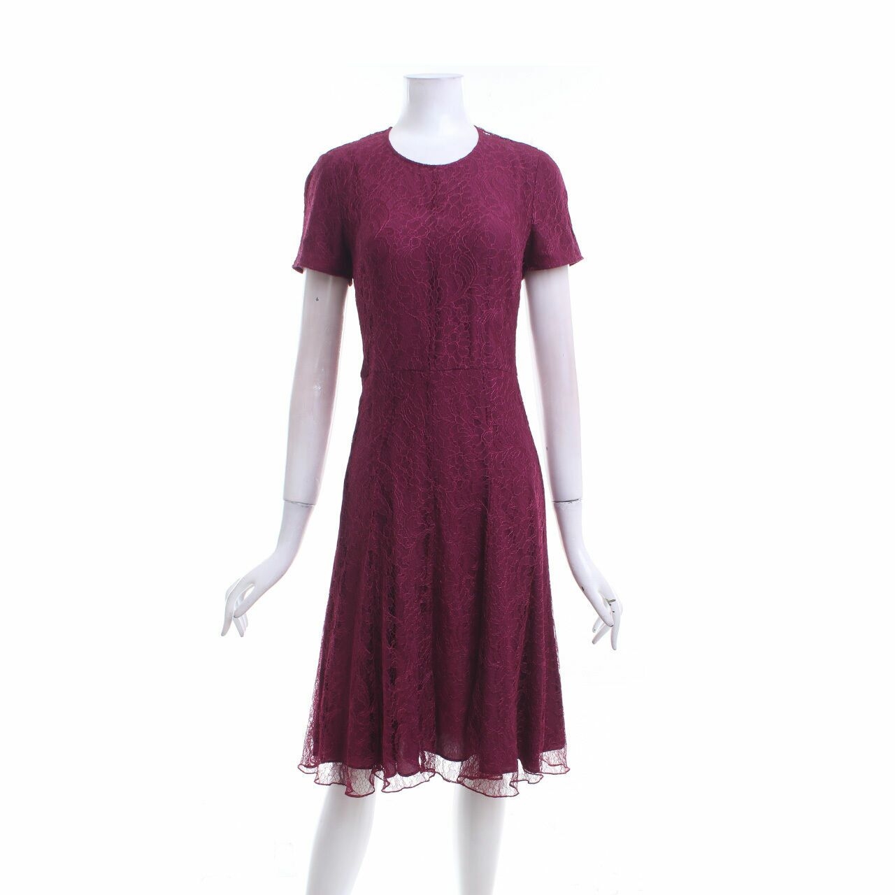Burberry Burgundy Lace Mini Dress