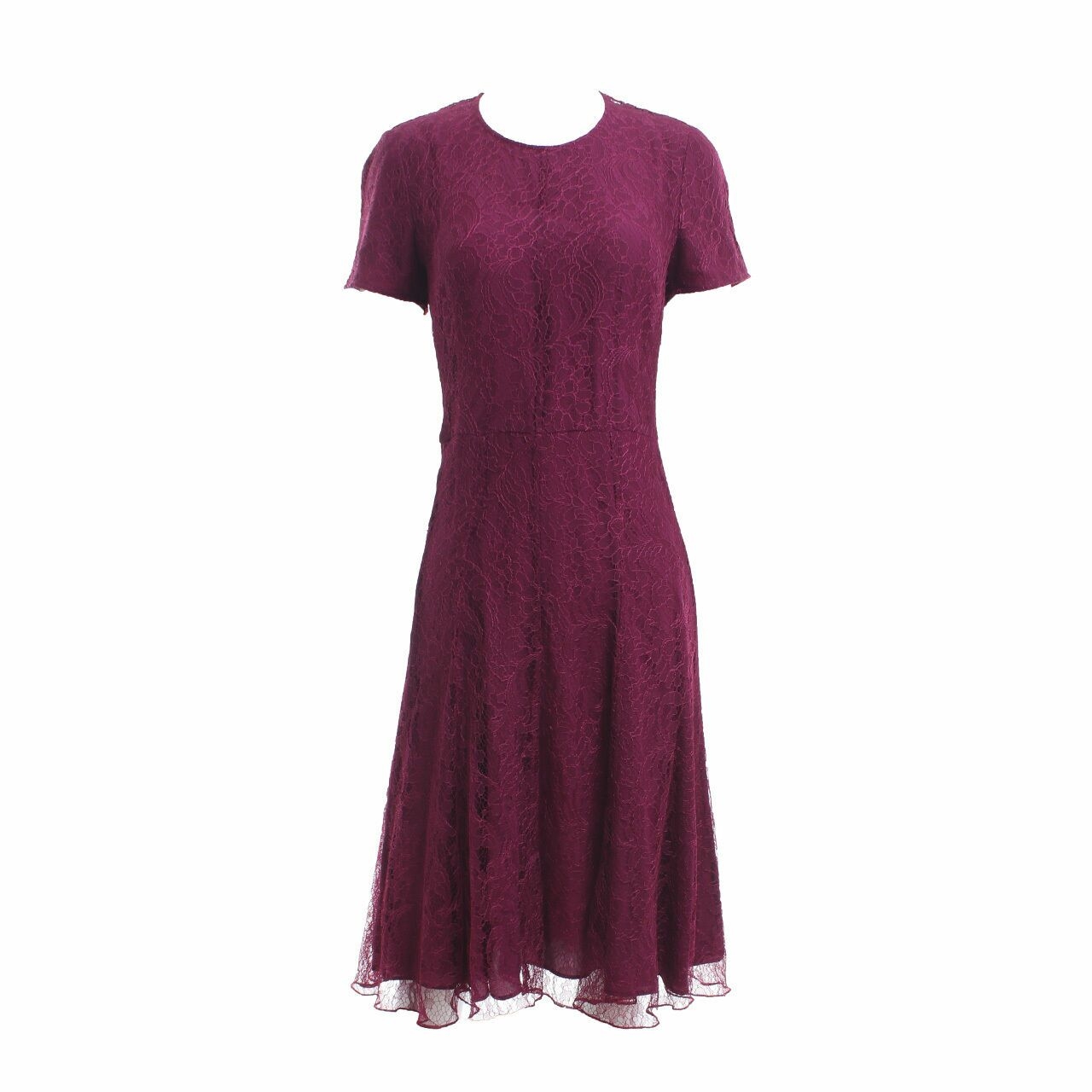 Burberry Burgundy Lace Mini Dress