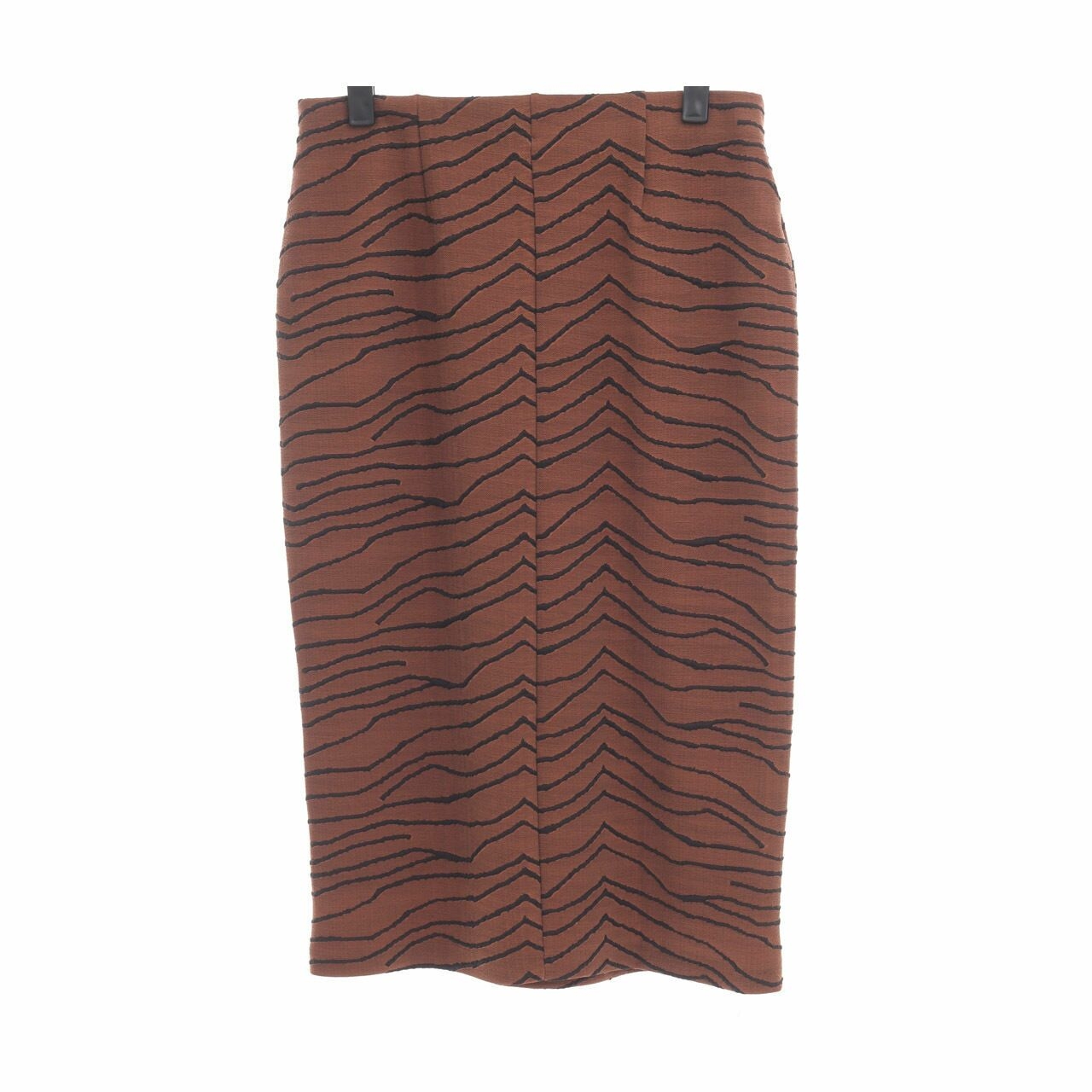 Mango Brown Pattern Midi Skirt