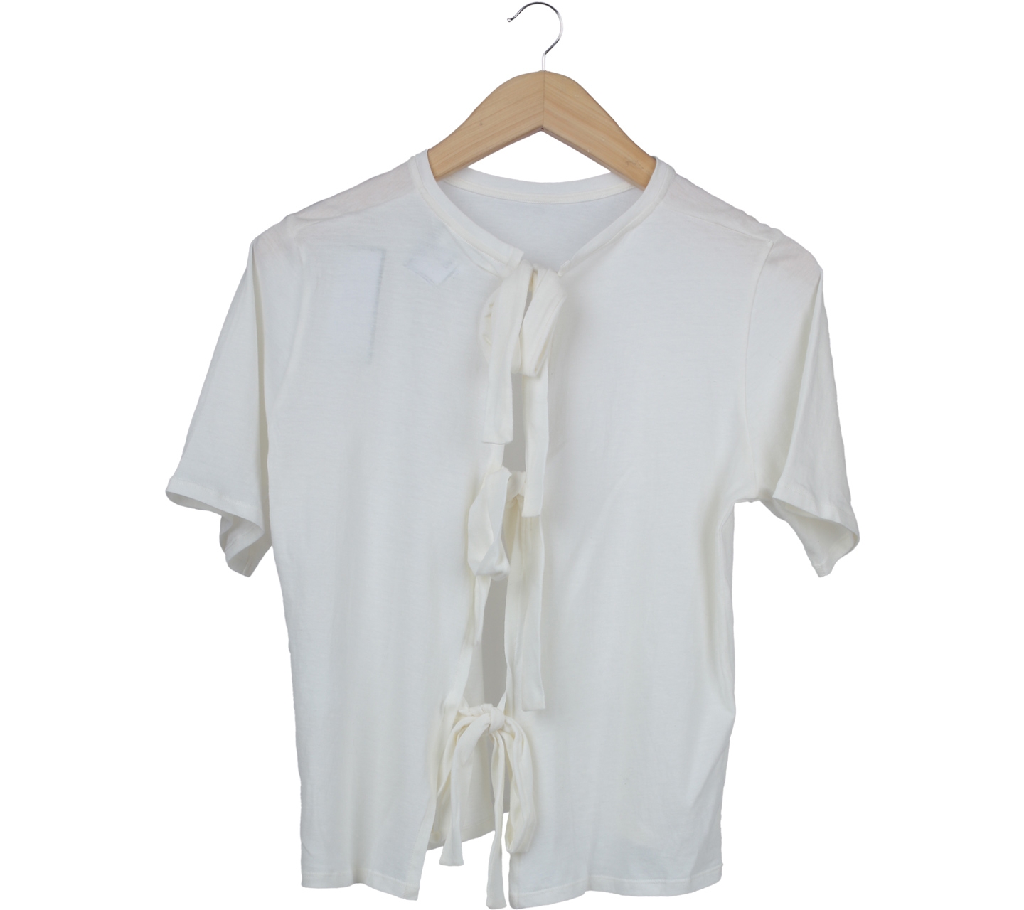 Shop At Velvet Off White Back Tied T-Shirt