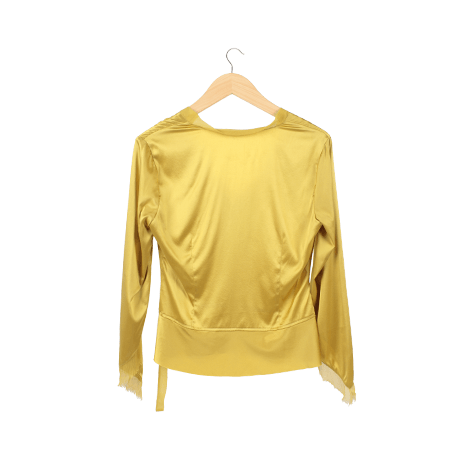 Lime Silk Wrapped Blouse