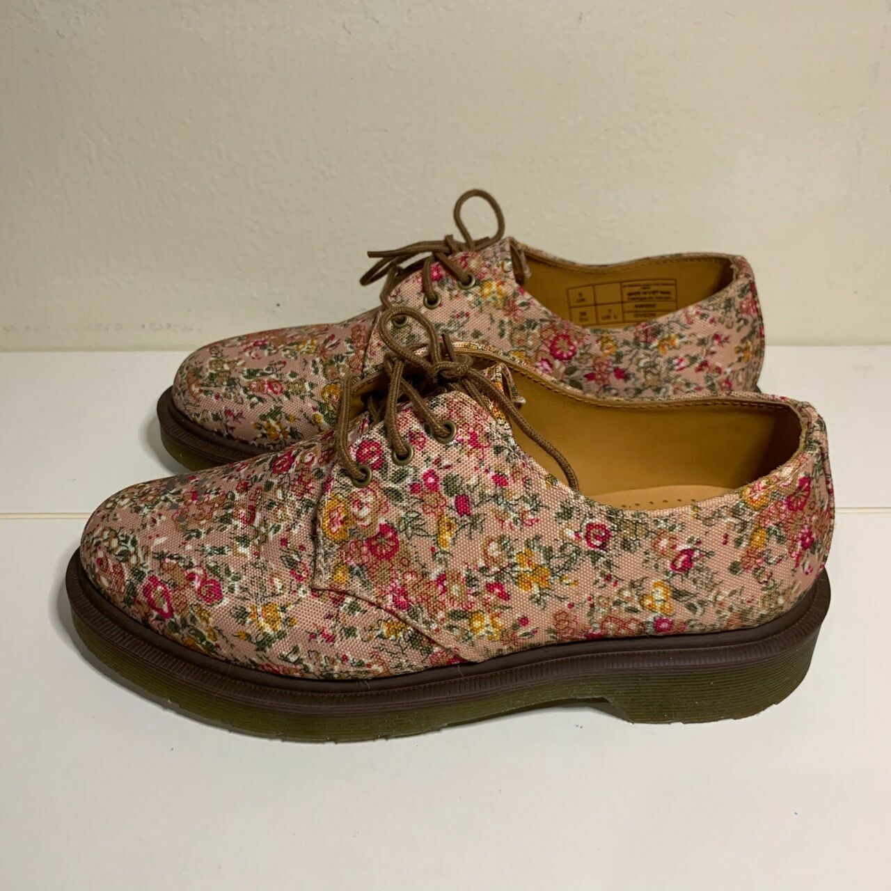 Drmartens Pink Rose Floral Sneakers