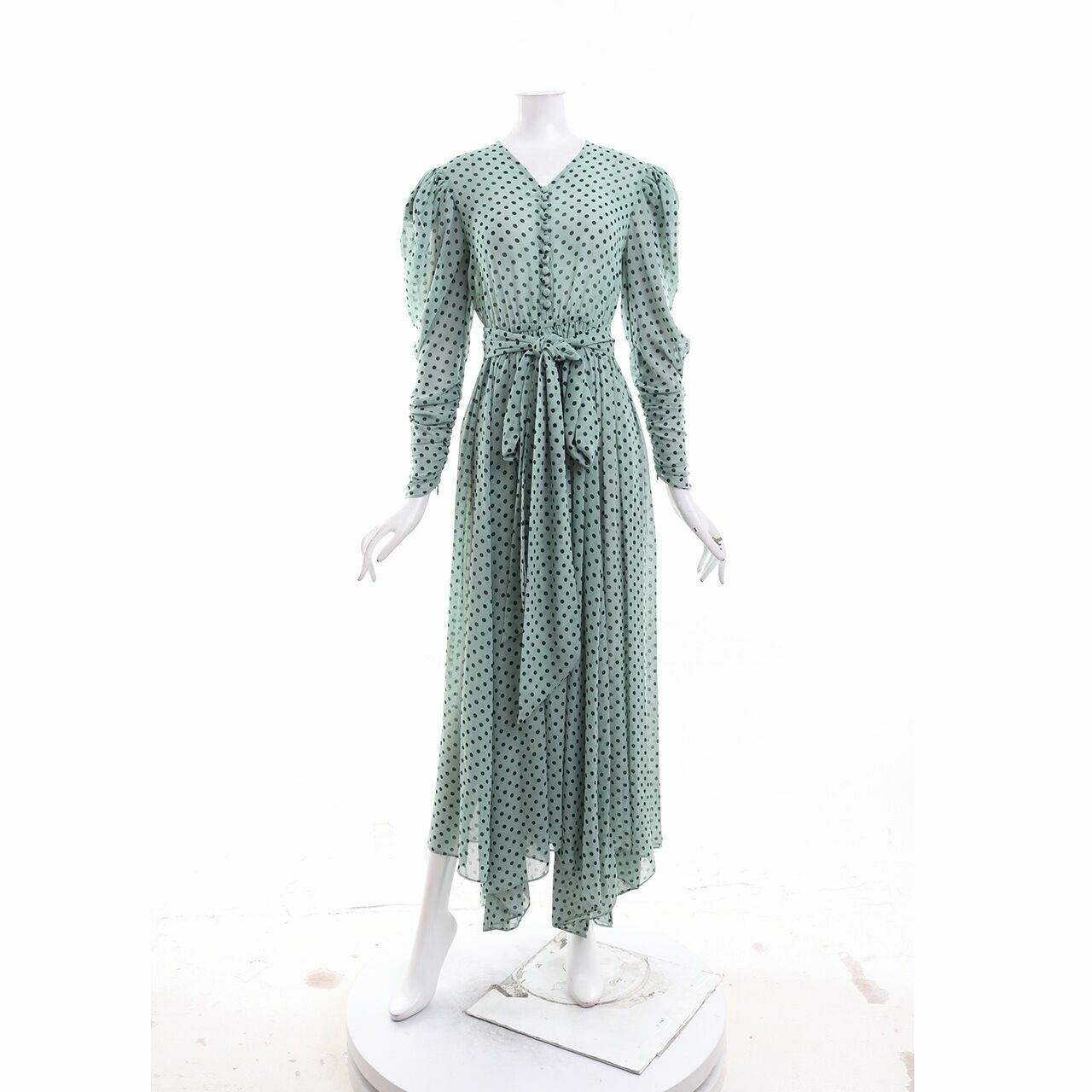 Barli Asmara Green Polka Dot Long Dress