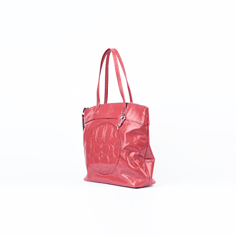 Coach Red Leather Tote Bag
