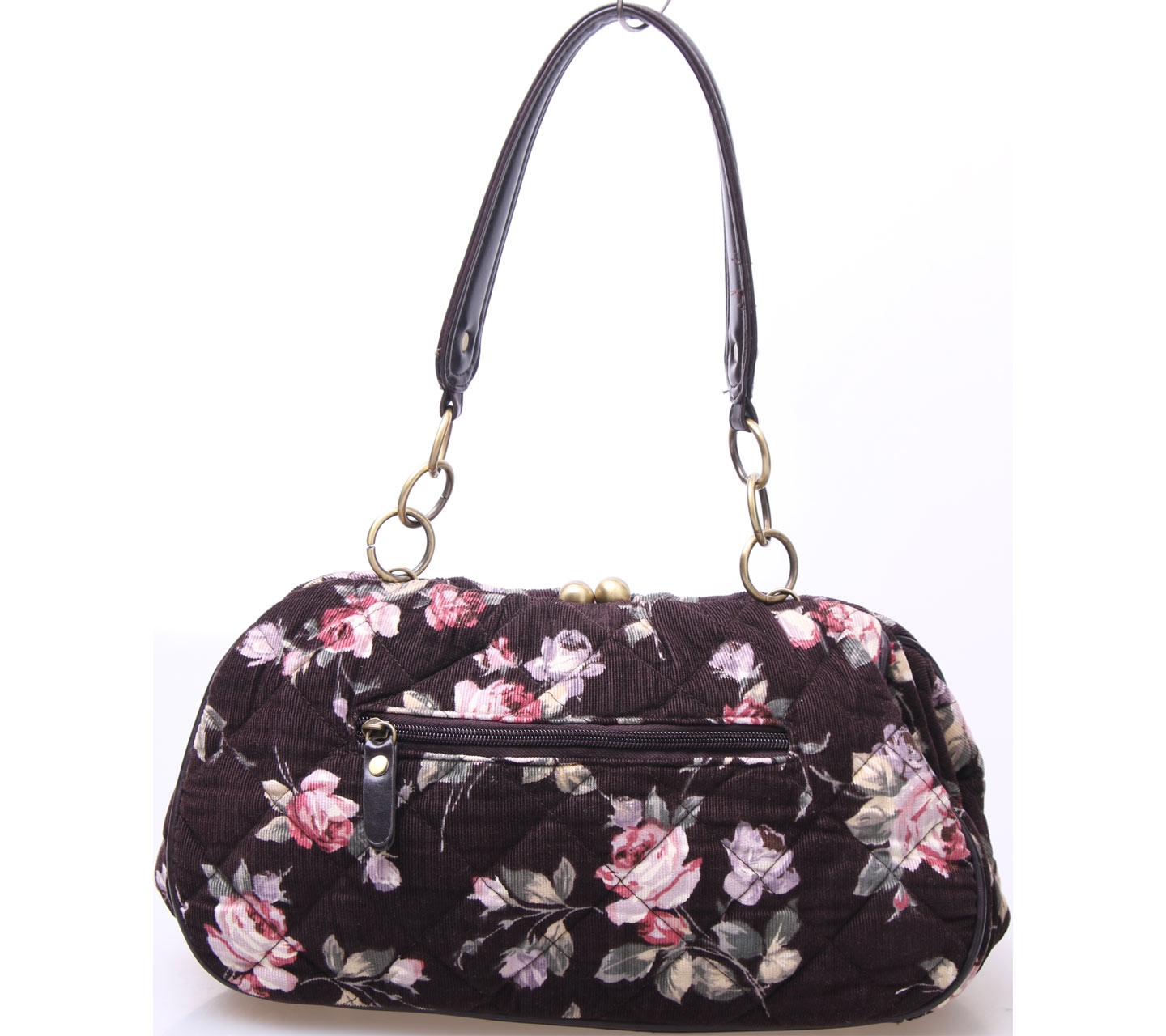 Axes Femme Dark Brown Floral Shoulder Bag