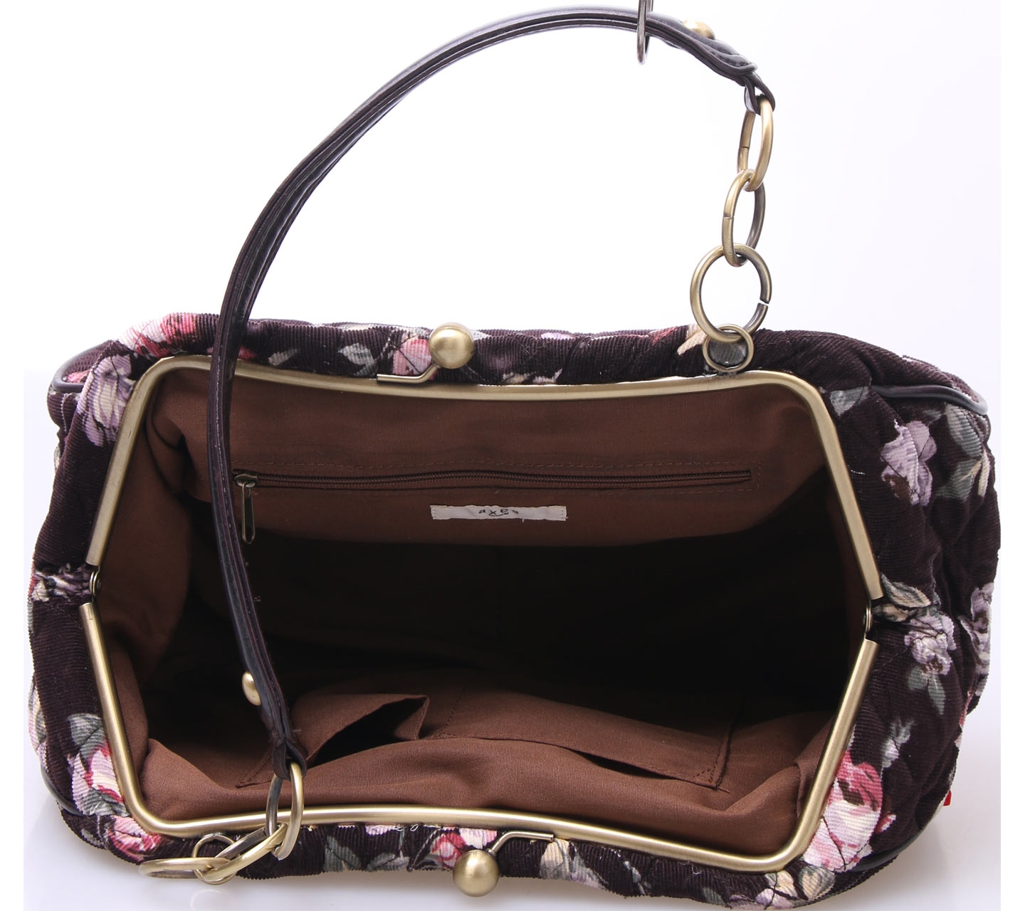 Axes Femme Dark Brown Floral Shoulder Bag