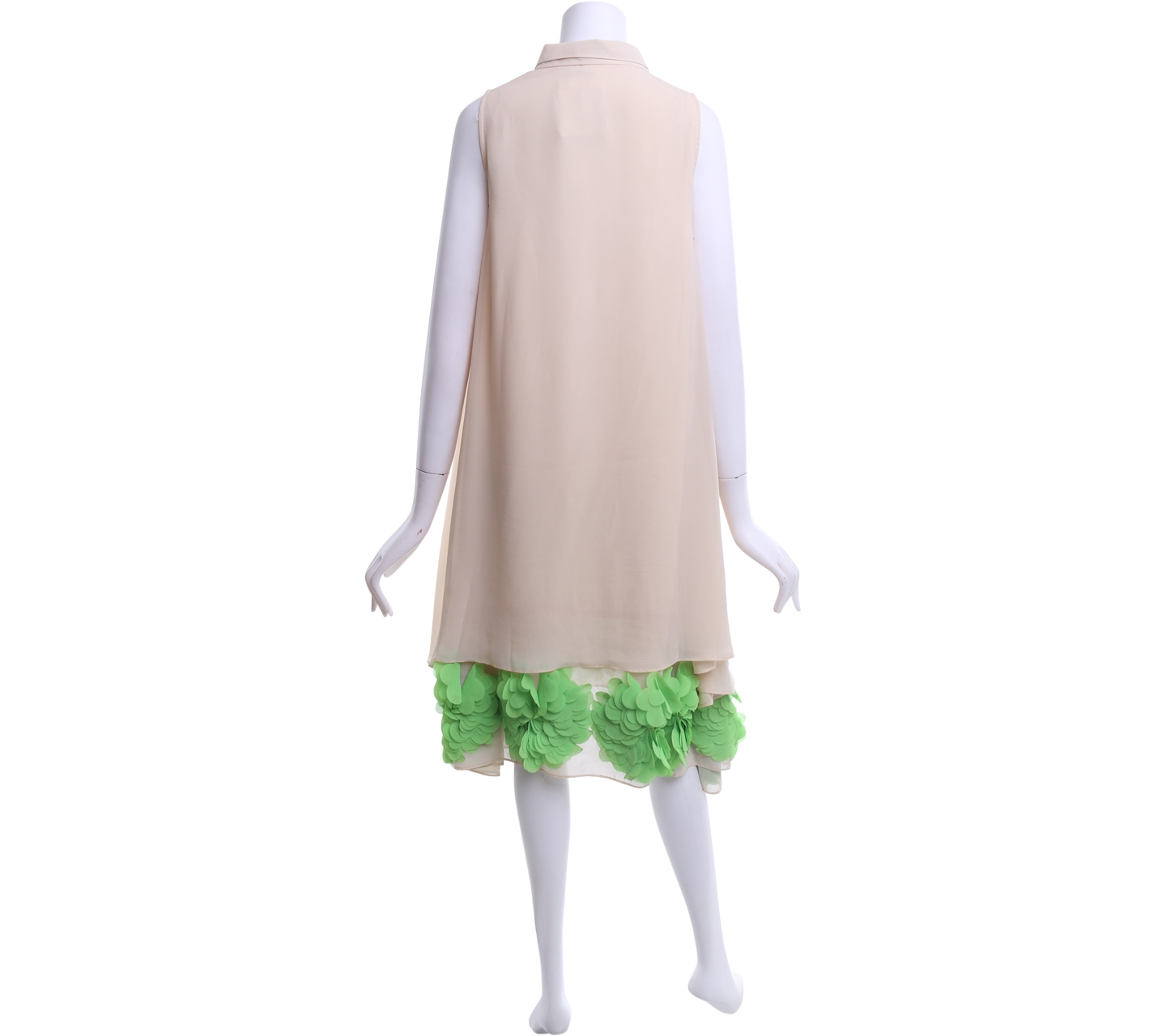 Nita Seno Adji Cream And Green Midi Dress