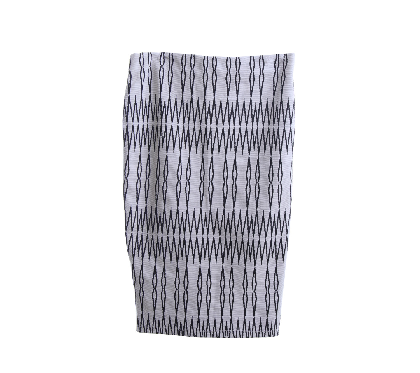 Zara White Patterned Black Midi Skirt