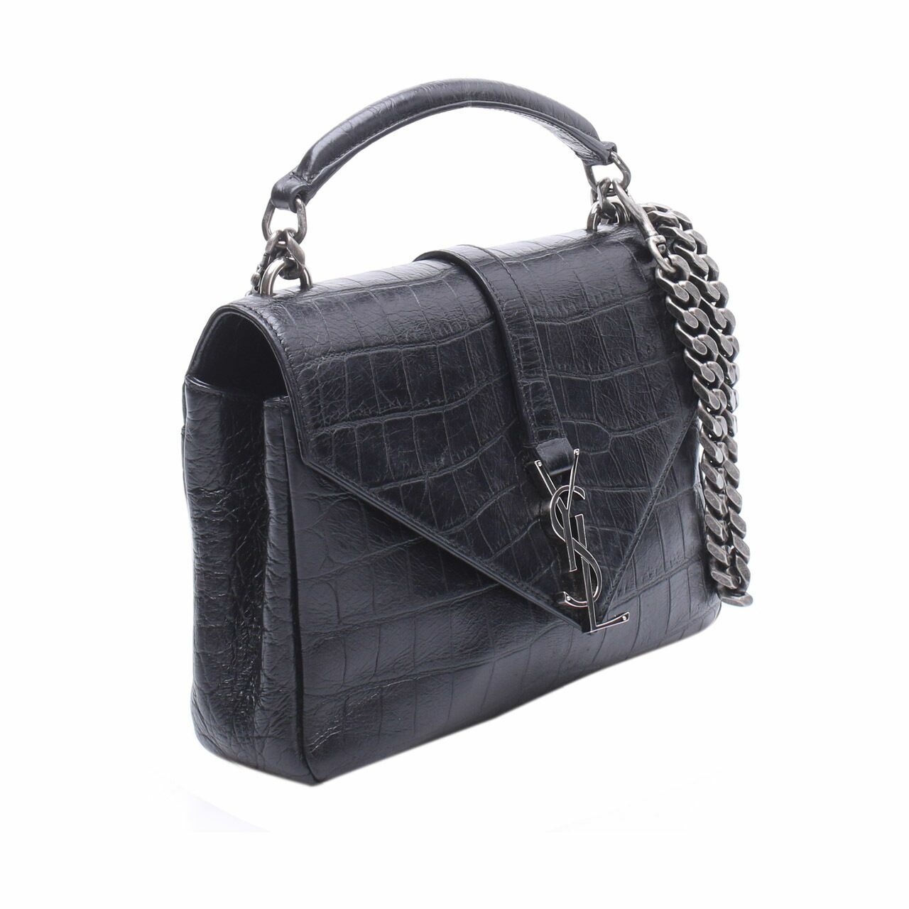 Yves Saint Laurent Black Leather Satchel Bag