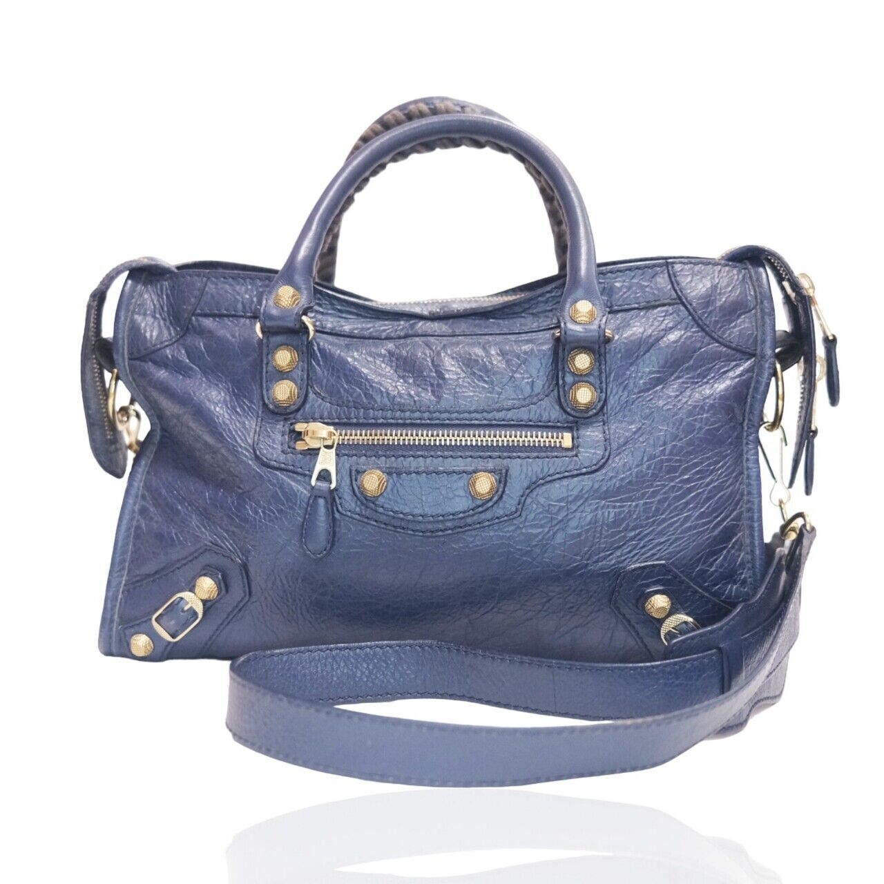 Balenciaga City S Bleu Roi Agneau Giant 12 GHW Handbag