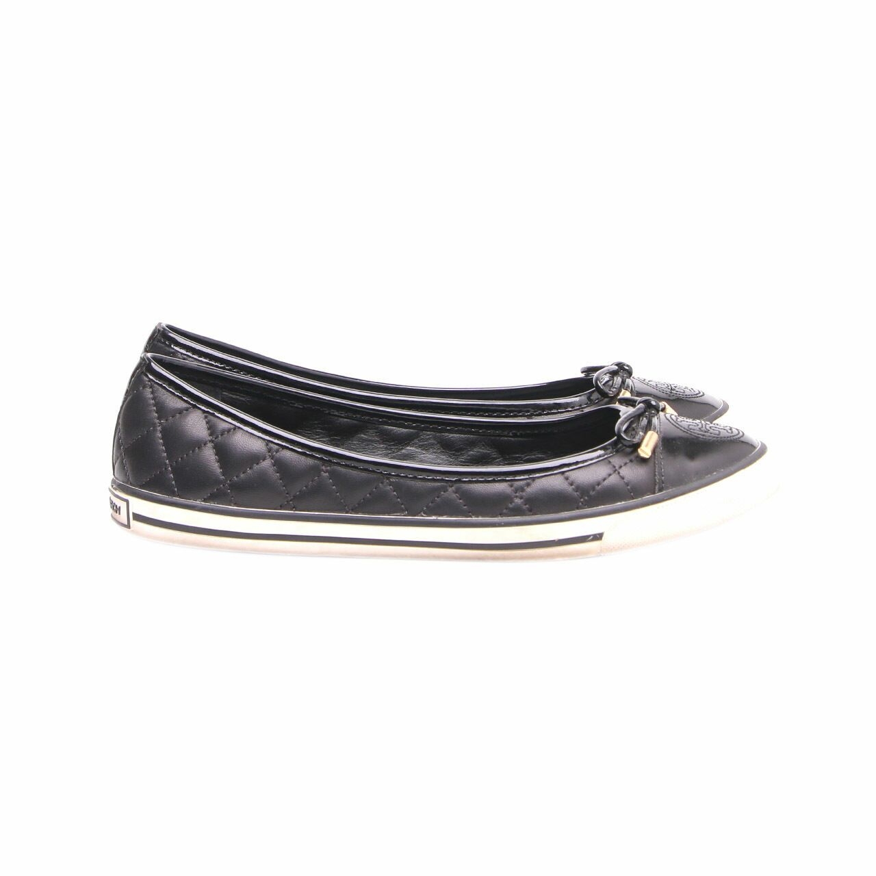 Tory Burch Skyler Quilted Black Flats Shoes