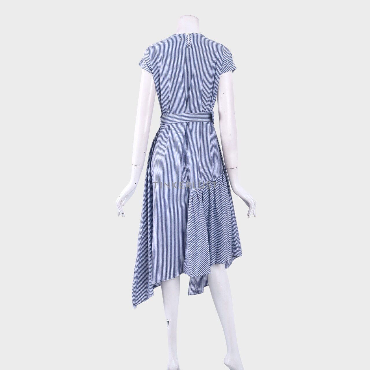 The Editor's Market Blue & White Stripes Midi Dress