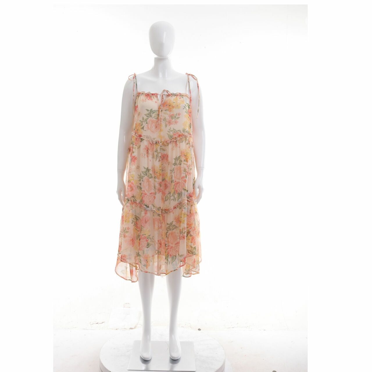 Zara Multi Floral Long Dress Sleeveless