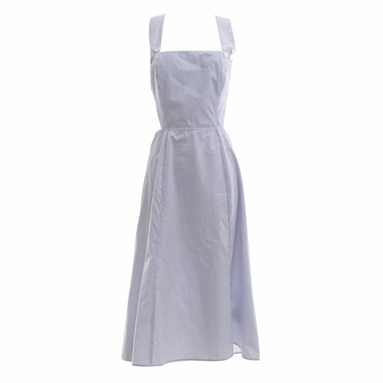 Reformation Blue & White Plaid Midi Dress
