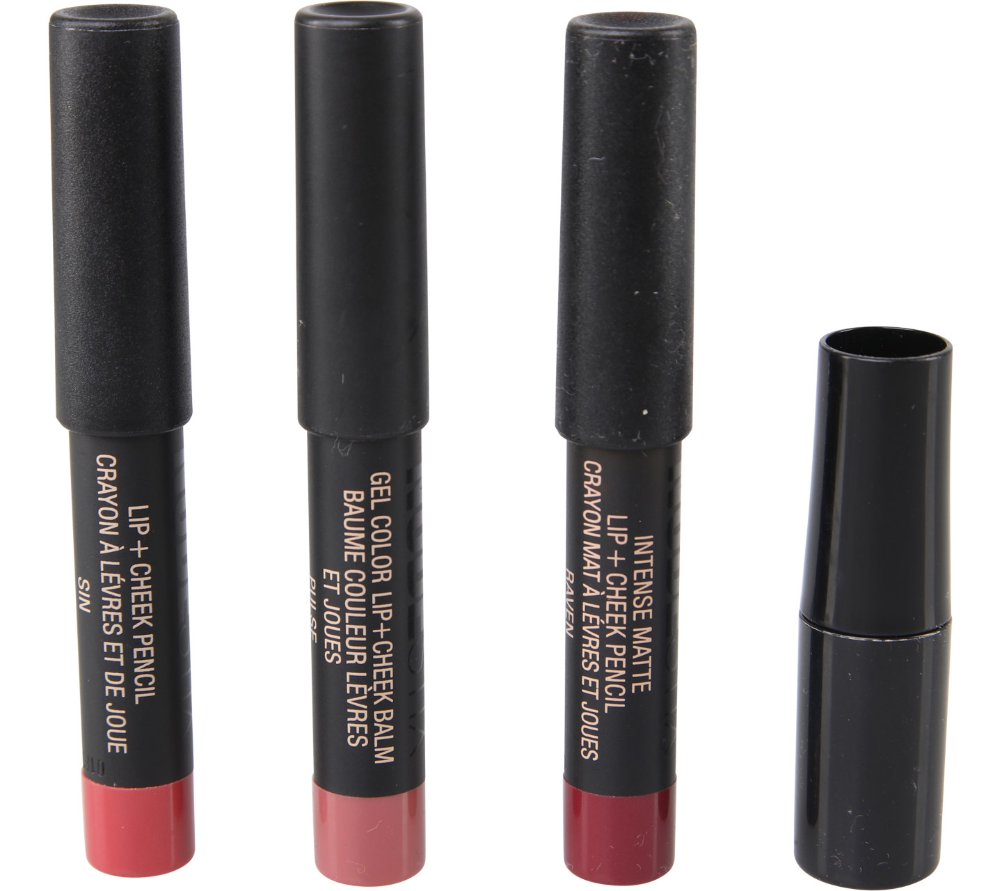 Nudestix Lip+Cheek Pencil Crayon Levres Et Joues Raven Matte , Pulse Gel , Sin Cream Lips