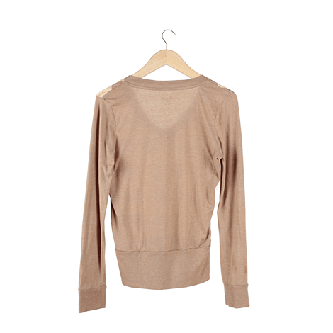 Brown Plaid V-Neck Sweater