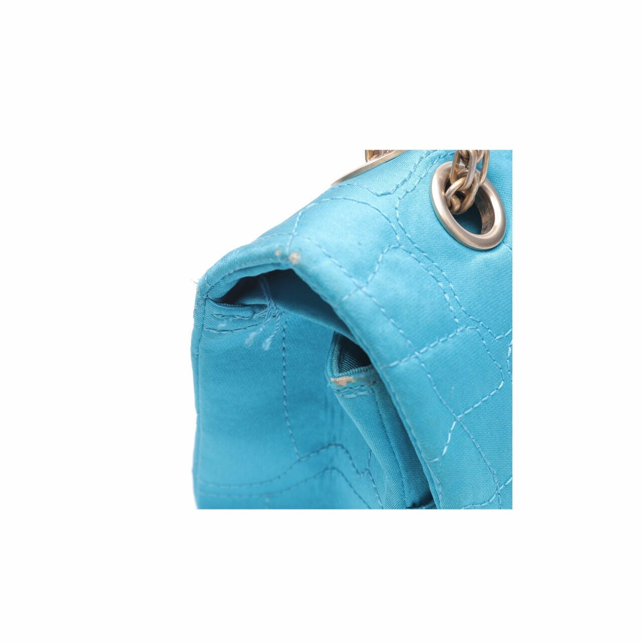 Chanel Reissue Satin Croco Embossed Turquoise Shoulder Bag