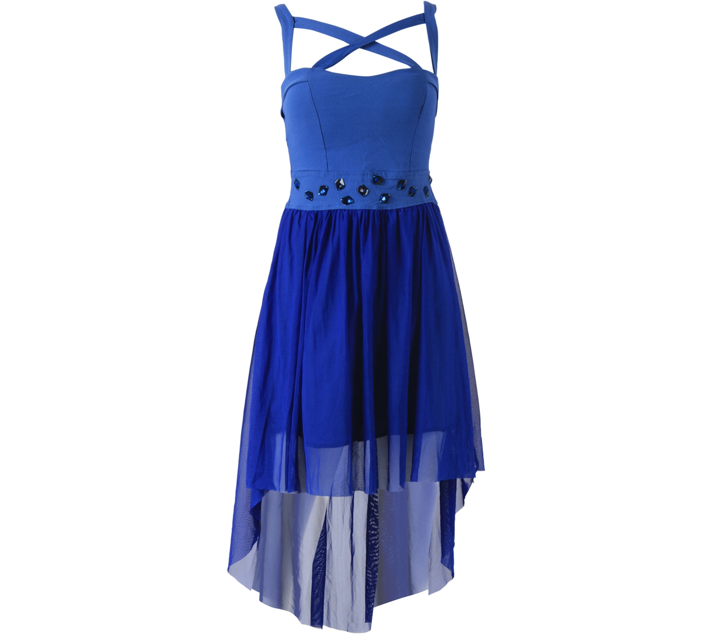 FEL Chambre Blue Asymetric Mini Dress