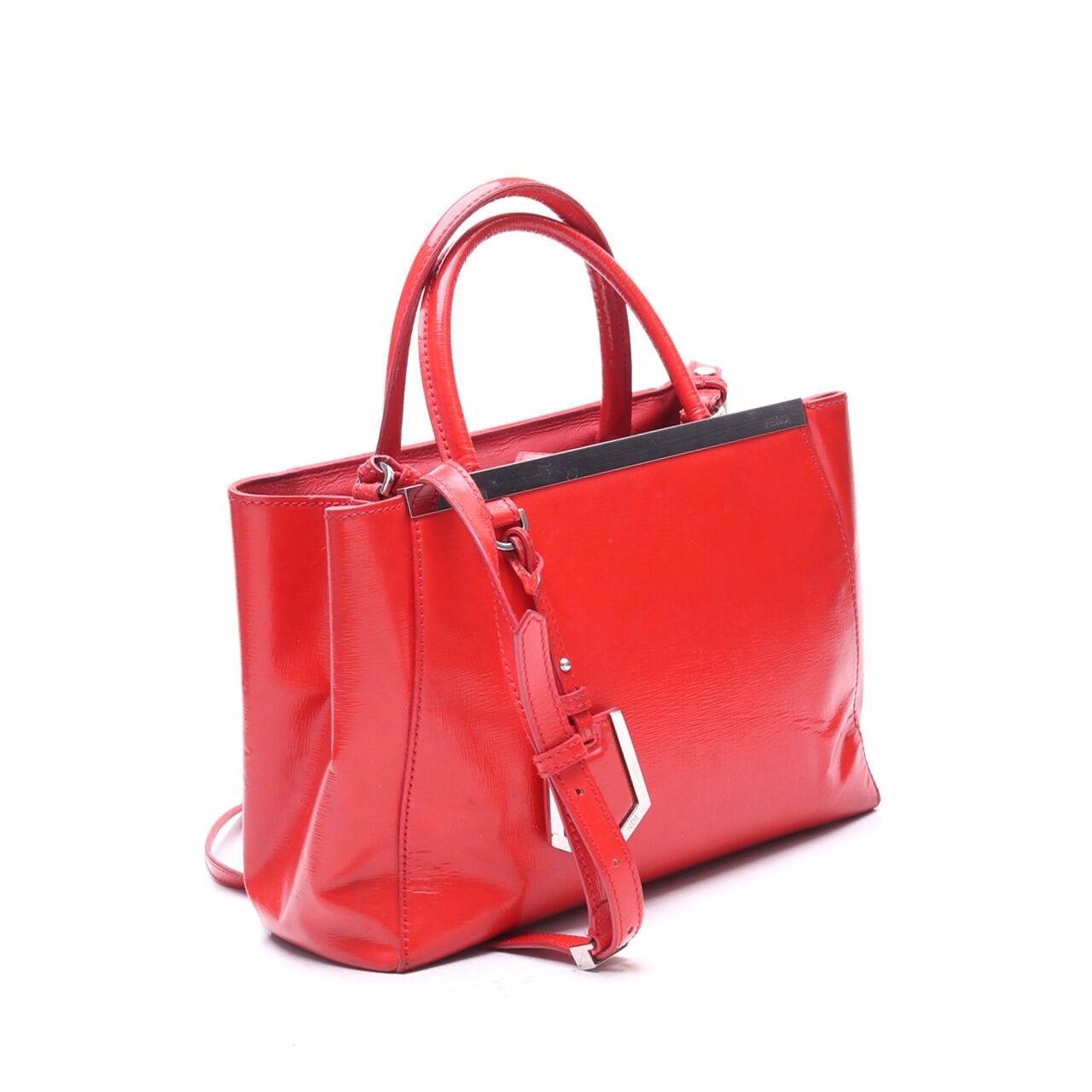 Fendi 2Jours Leather Red Satchel Bag 