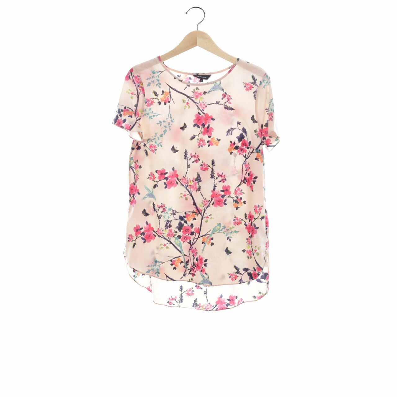 New Look Peach Floral Blouse