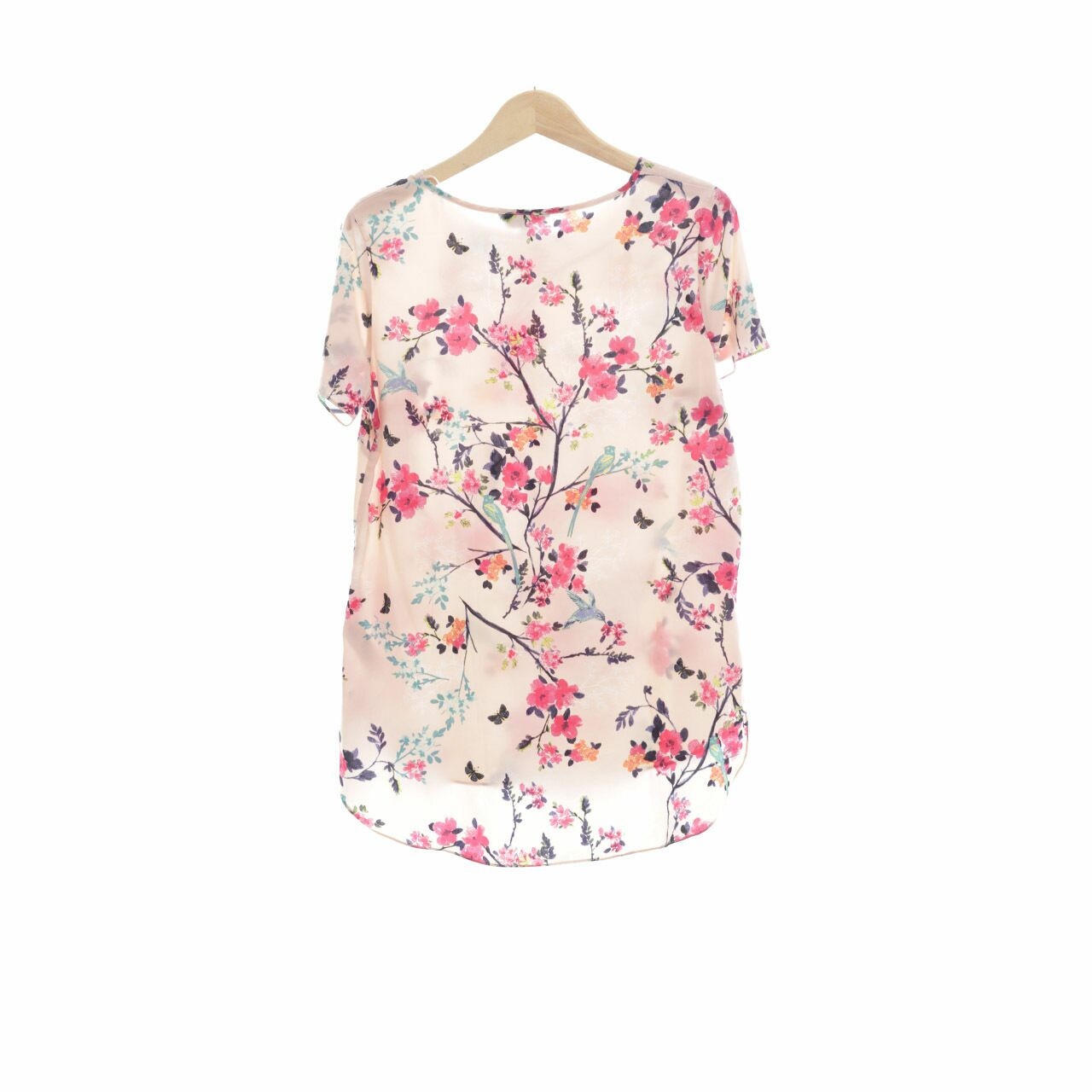 New Look Peach Floral Blouse