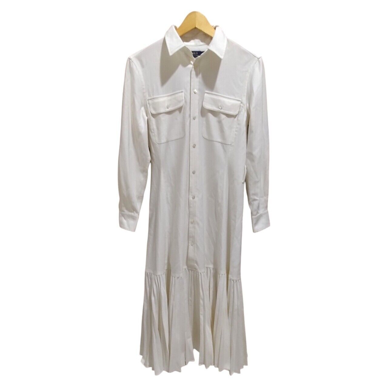 Polo Ralph Lauren White Pleated Midi Dress