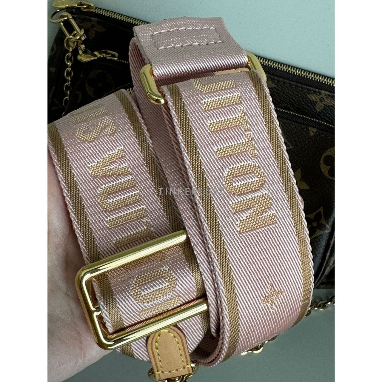 Louis Vuitton Multi Pochette Monogram with Pink Strap Sling Bag