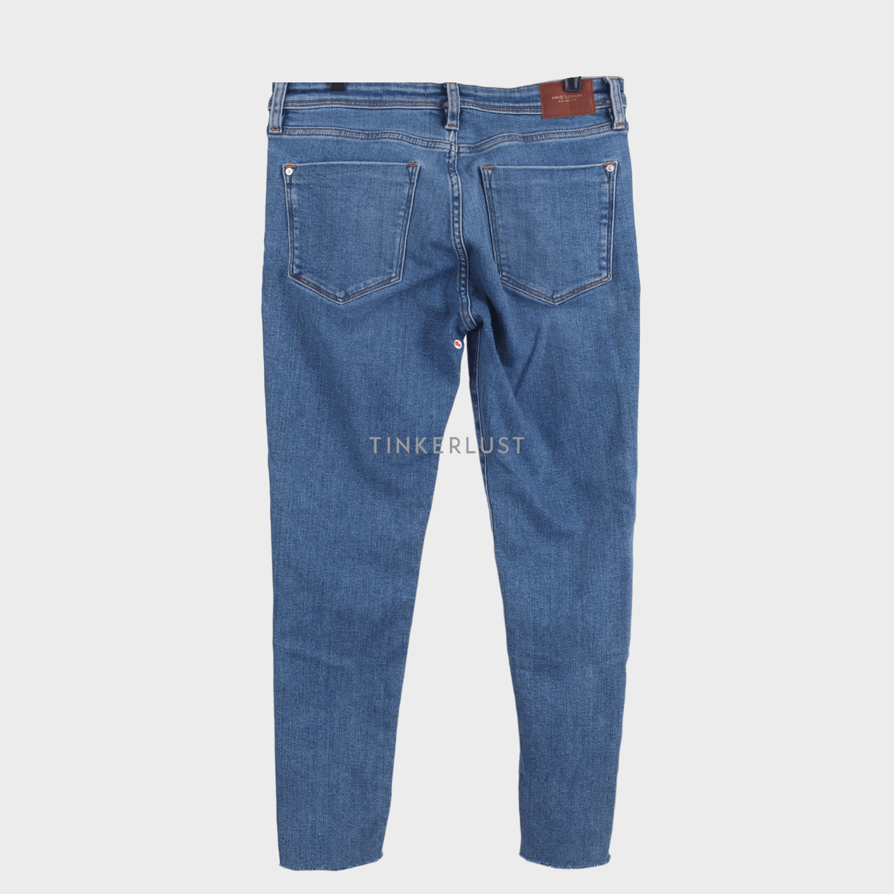 Mango Blue Jeans Unfinished Long Pants