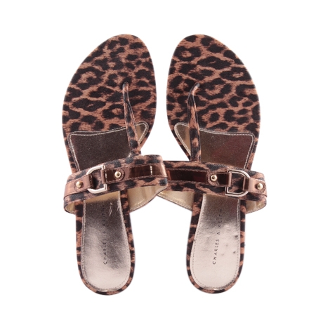 Charles and Keith Leopard Flat Sandals