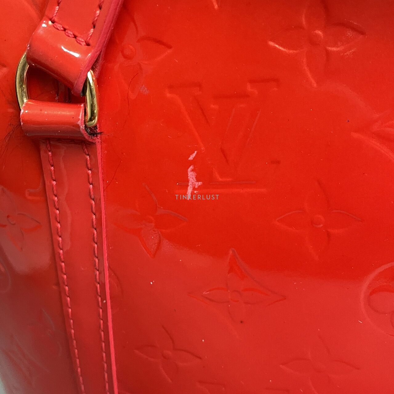 Louis Vuitton Vernis Avalon GM Rouge Grenadine Tote Bag	