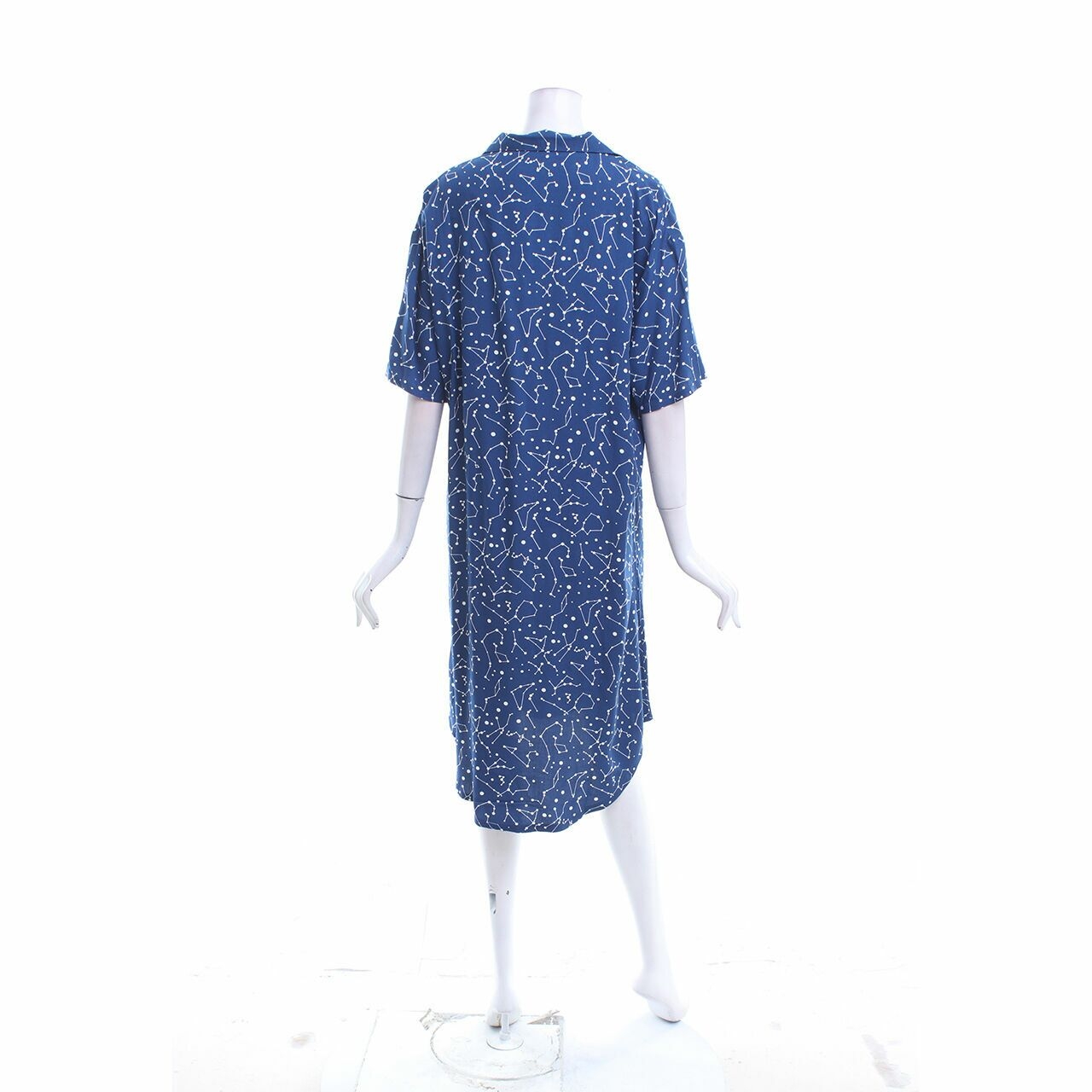 Alowalo Dark Blue Shirt Midi Dress