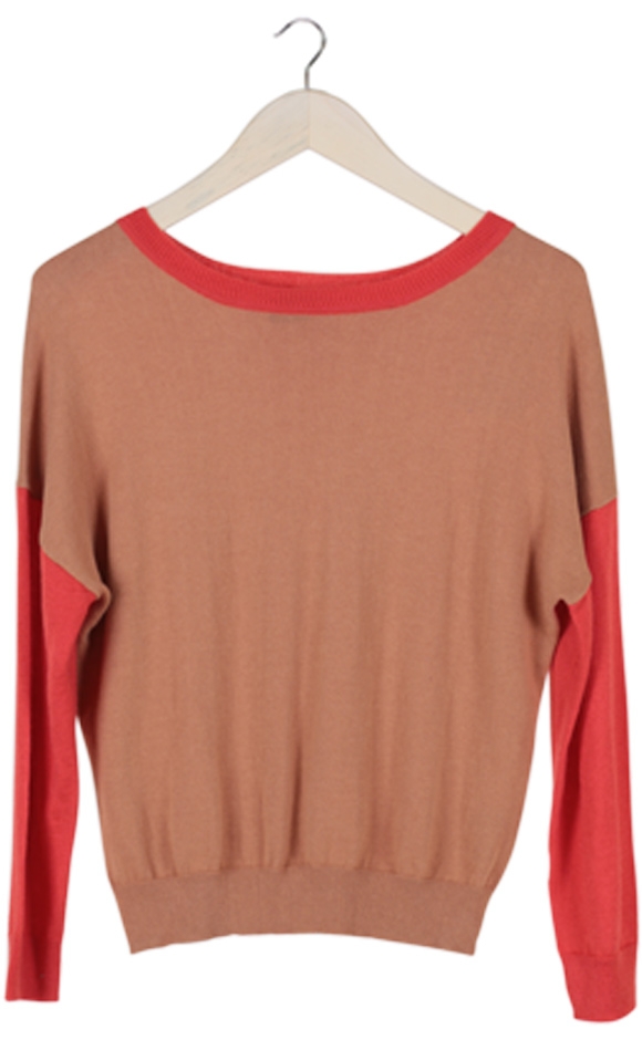 Brown and Red Knit Sweater