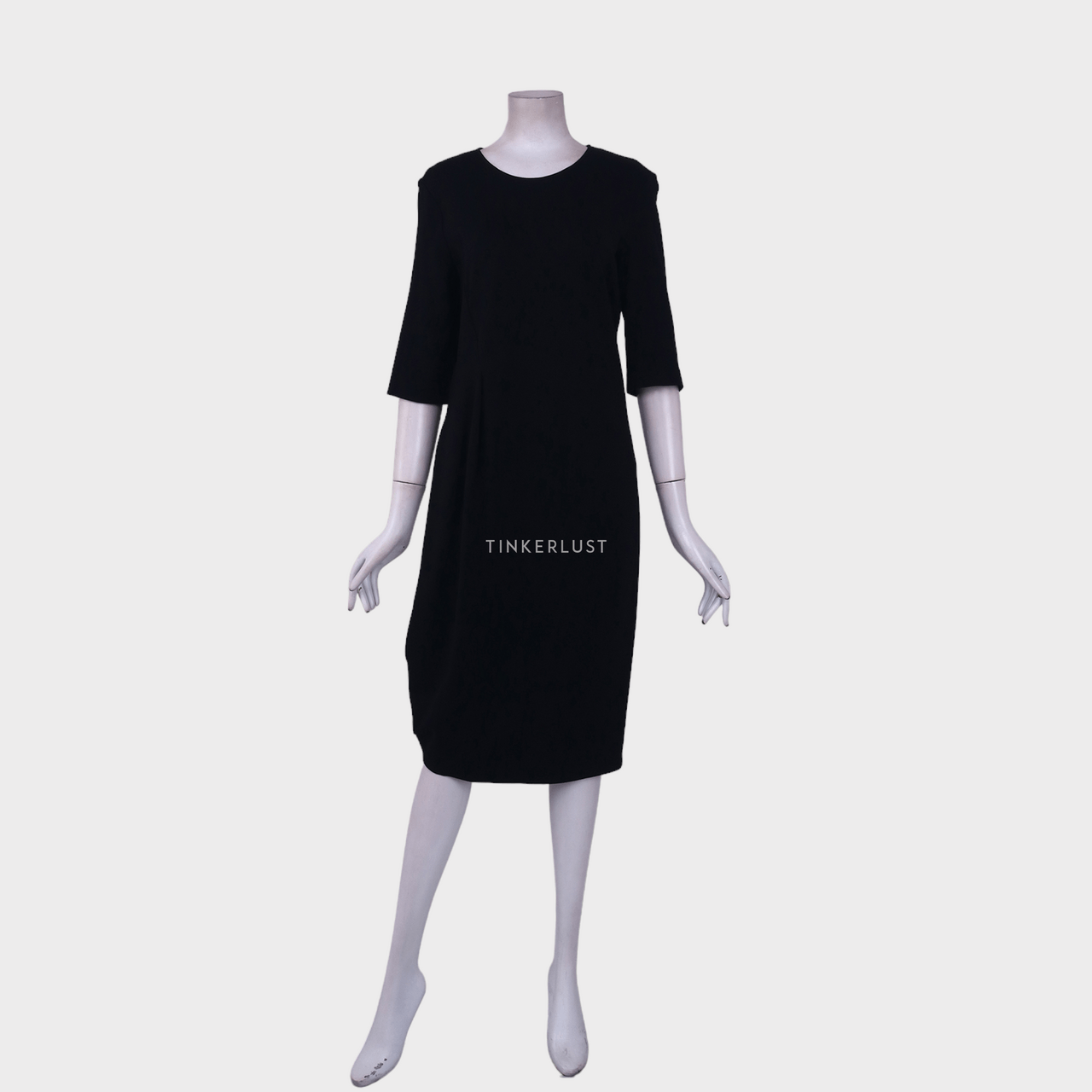 Jil Sander Black Short Sleeve Midi Dress