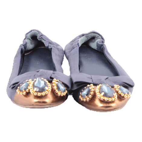 Charles and Keith Purple Embellished Flats