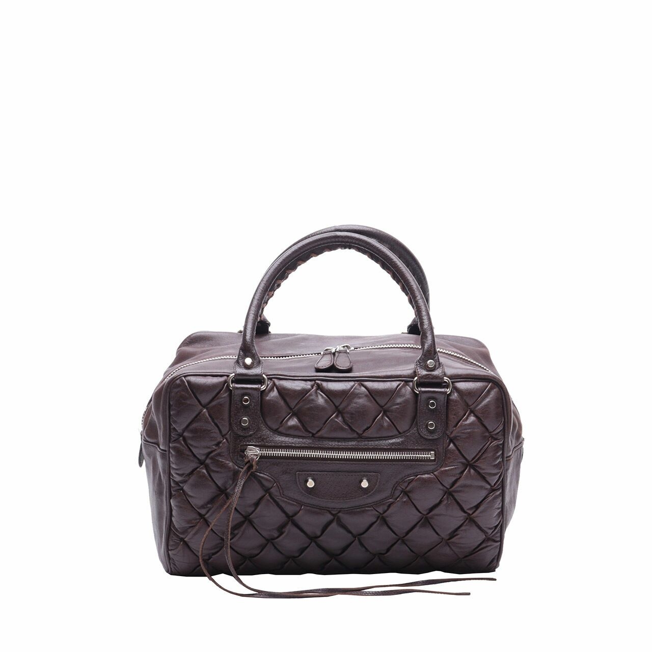 Balenciaga Matelasse Dark Brown Quilted Leather Shoulder Bag 