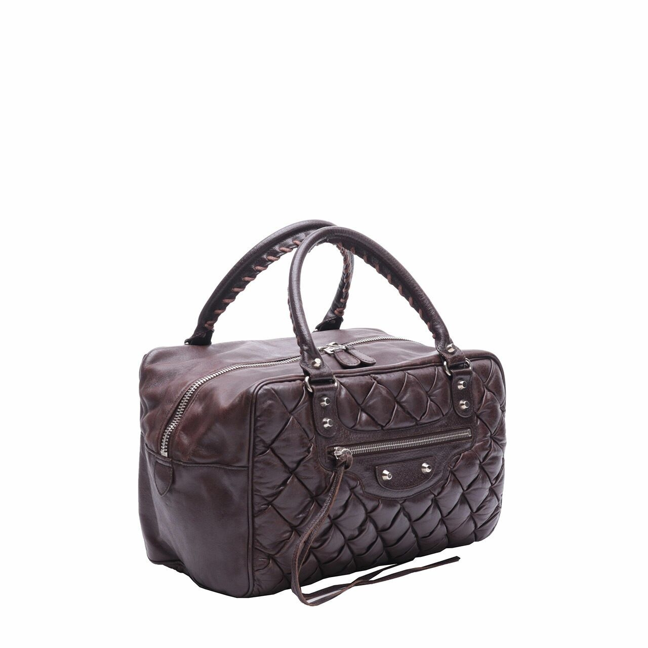 Balenciaga Matelasse Dark Brown Quilted Leather Shoulder Bag 