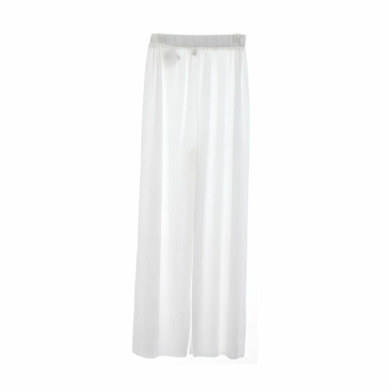 Grinitty White Pleated Long Pants