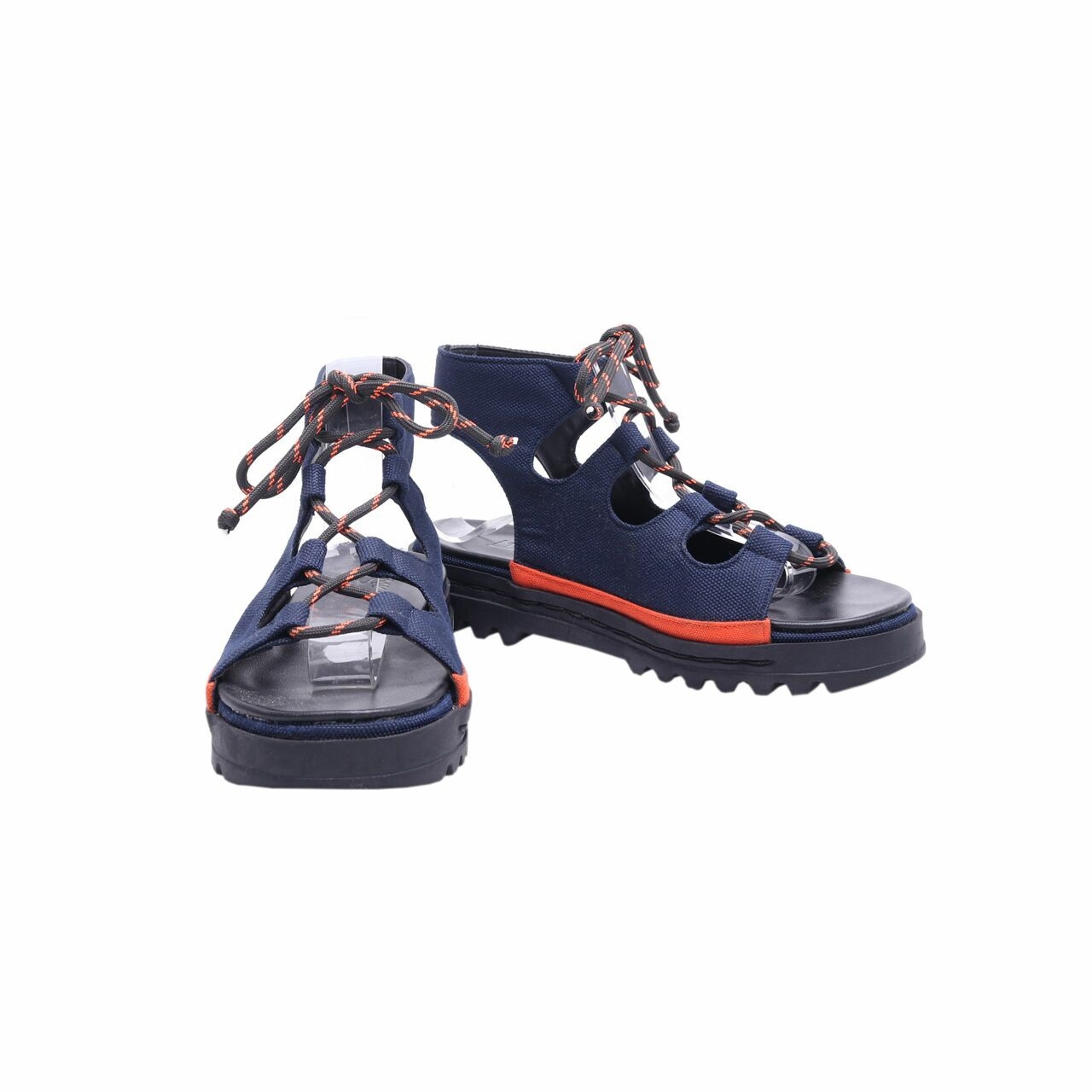 MKS' Navy & Orange Ghillie Sandals