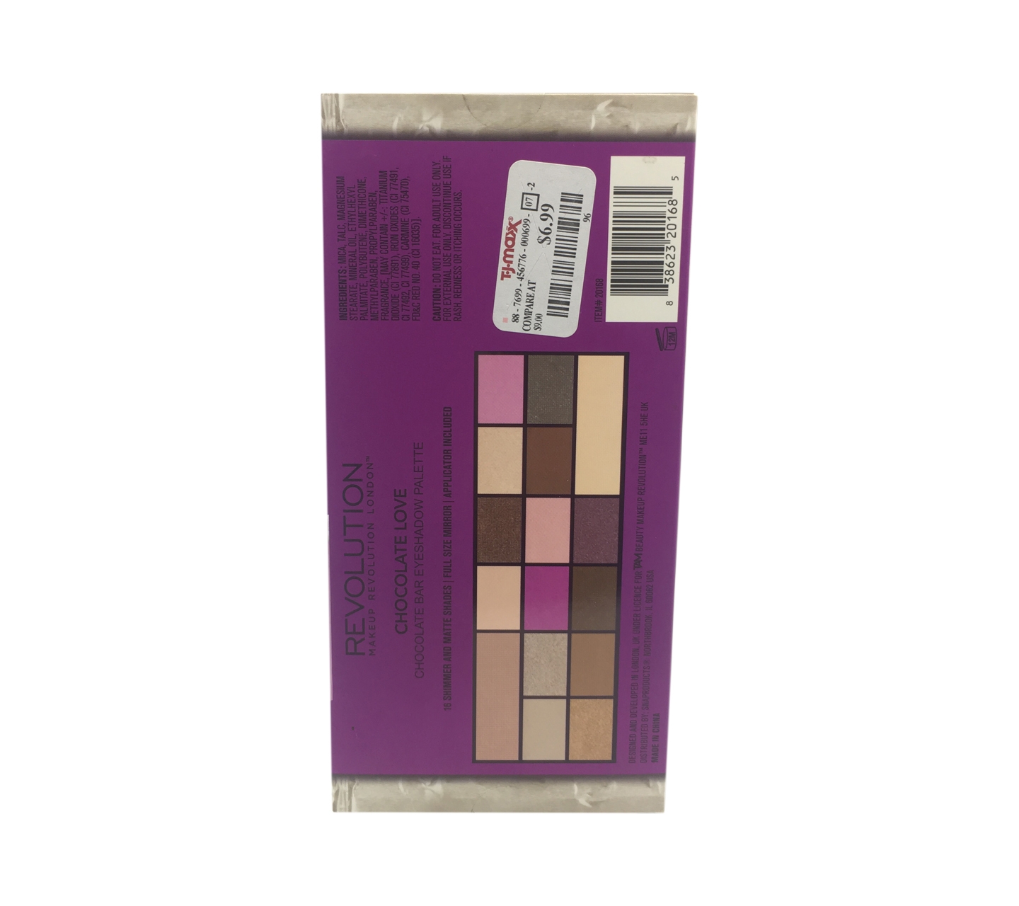 Revolution Contains 16 Shimmer And Matte Shades Chocolate Love Chocolate Bar eyeshadow Sets And Palette