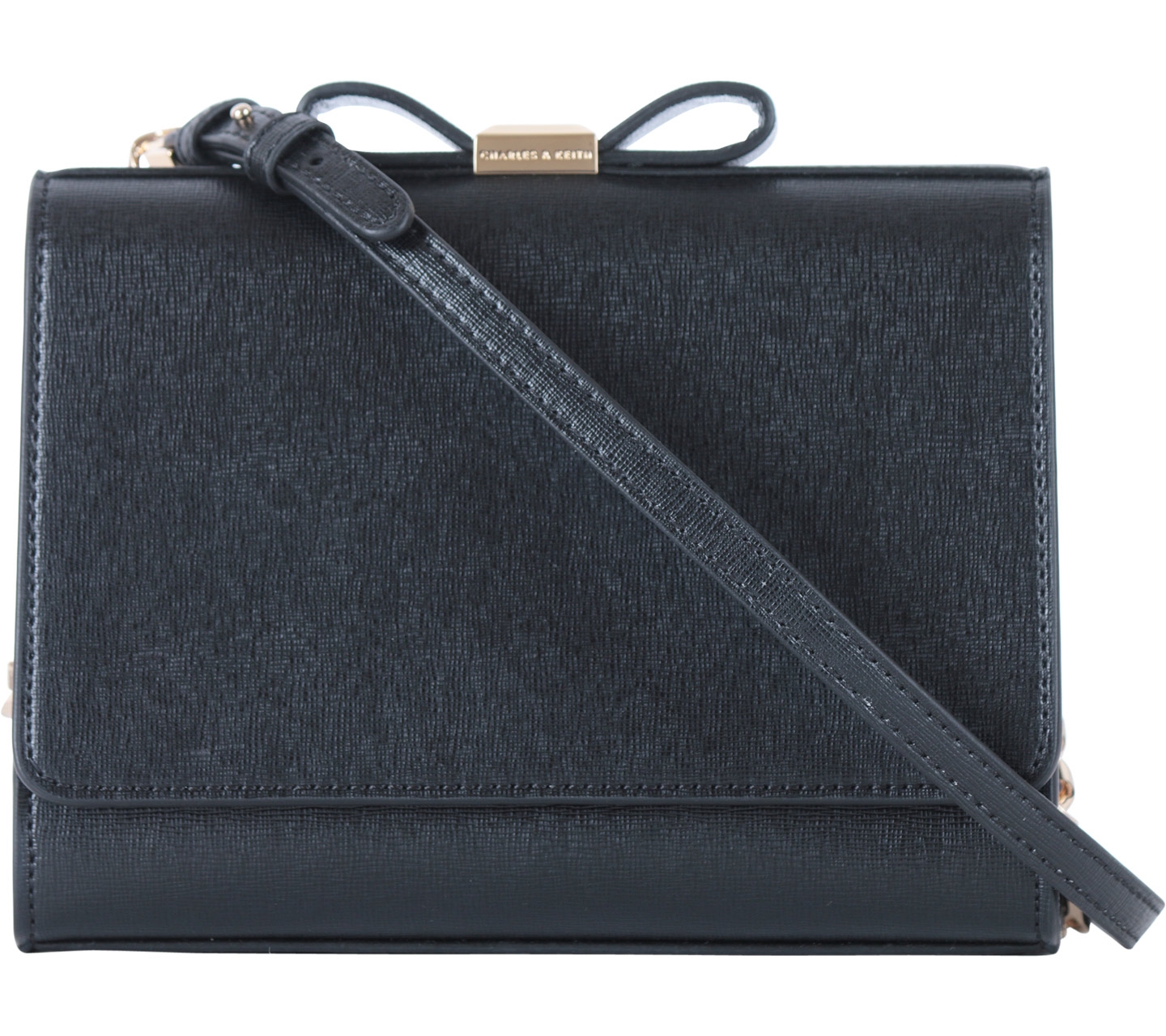 Charles and Keith Black Ribbon Clutch