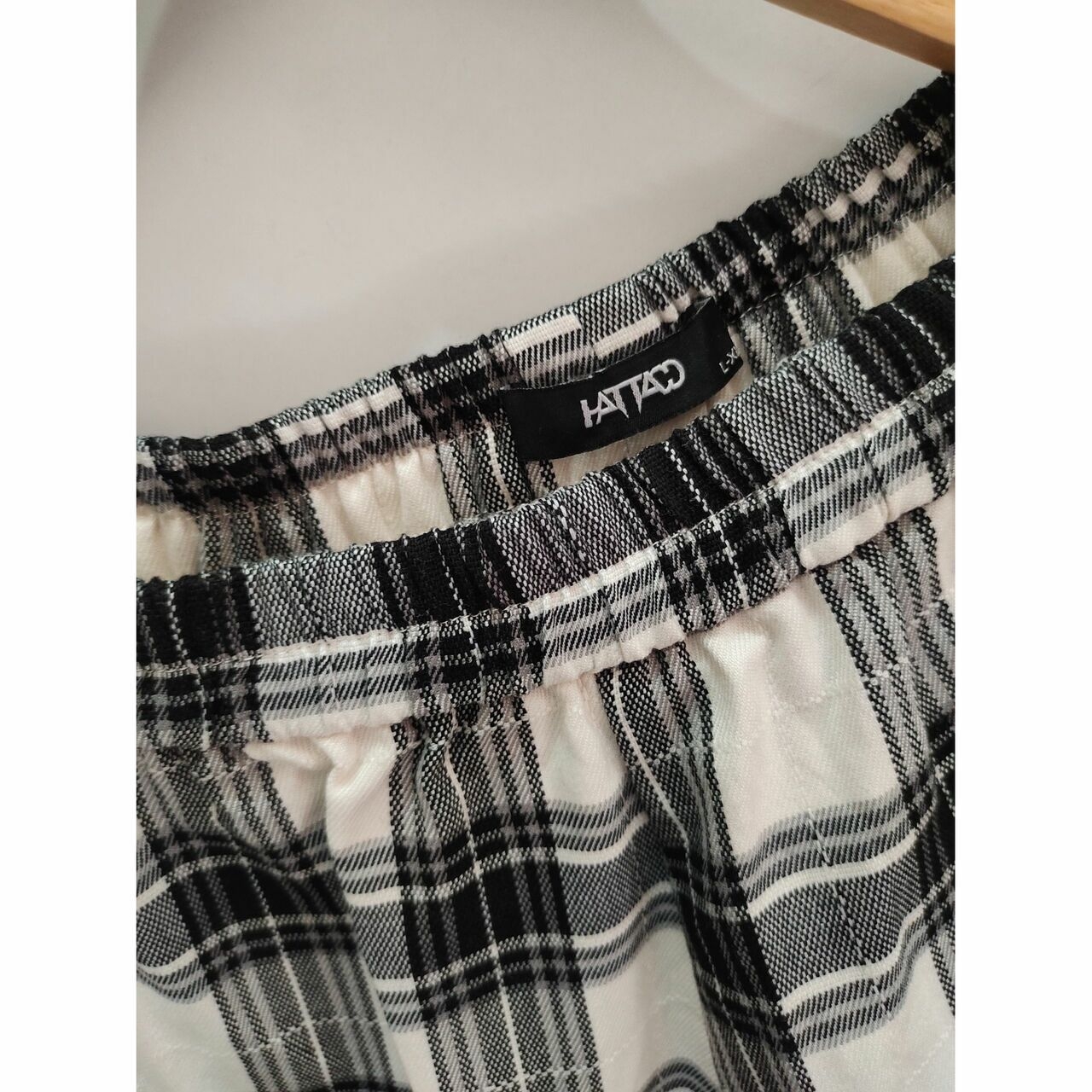 Hattaco Black & White Plaid Maxi Skirt
