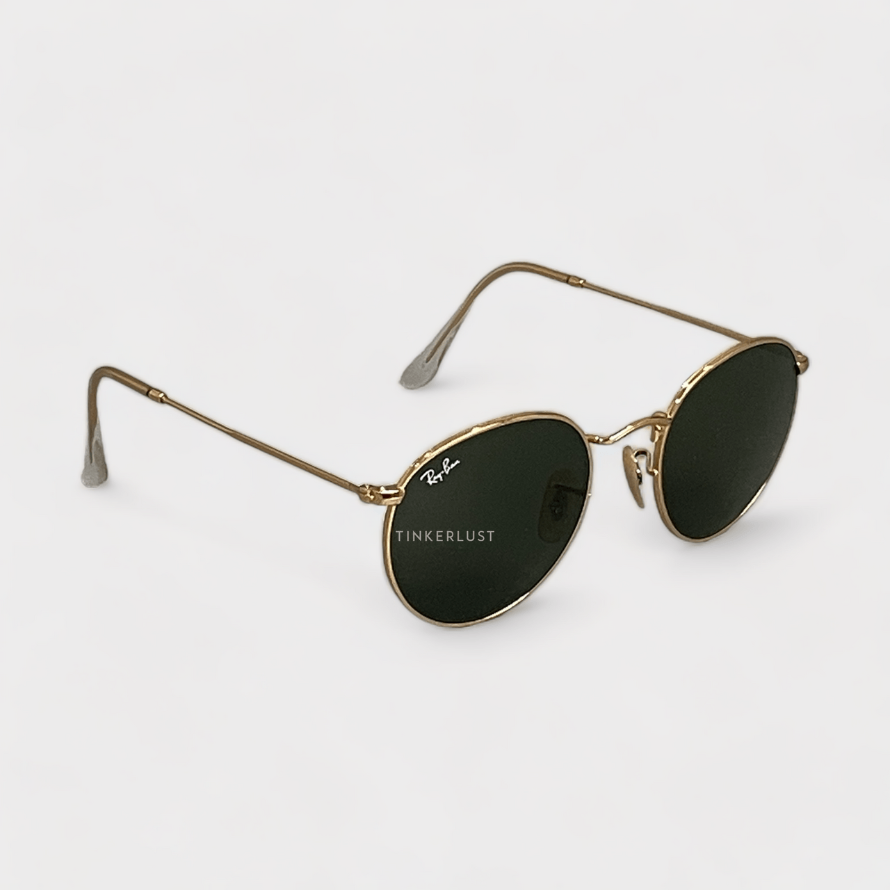 Ray-Ban Round Metal Gold & Green Sunglasses