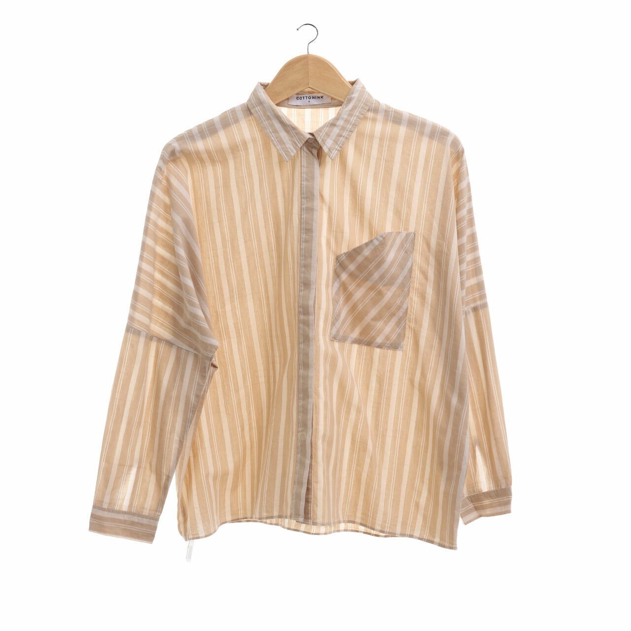 Cotton Ink Khaki Stripes Shirt