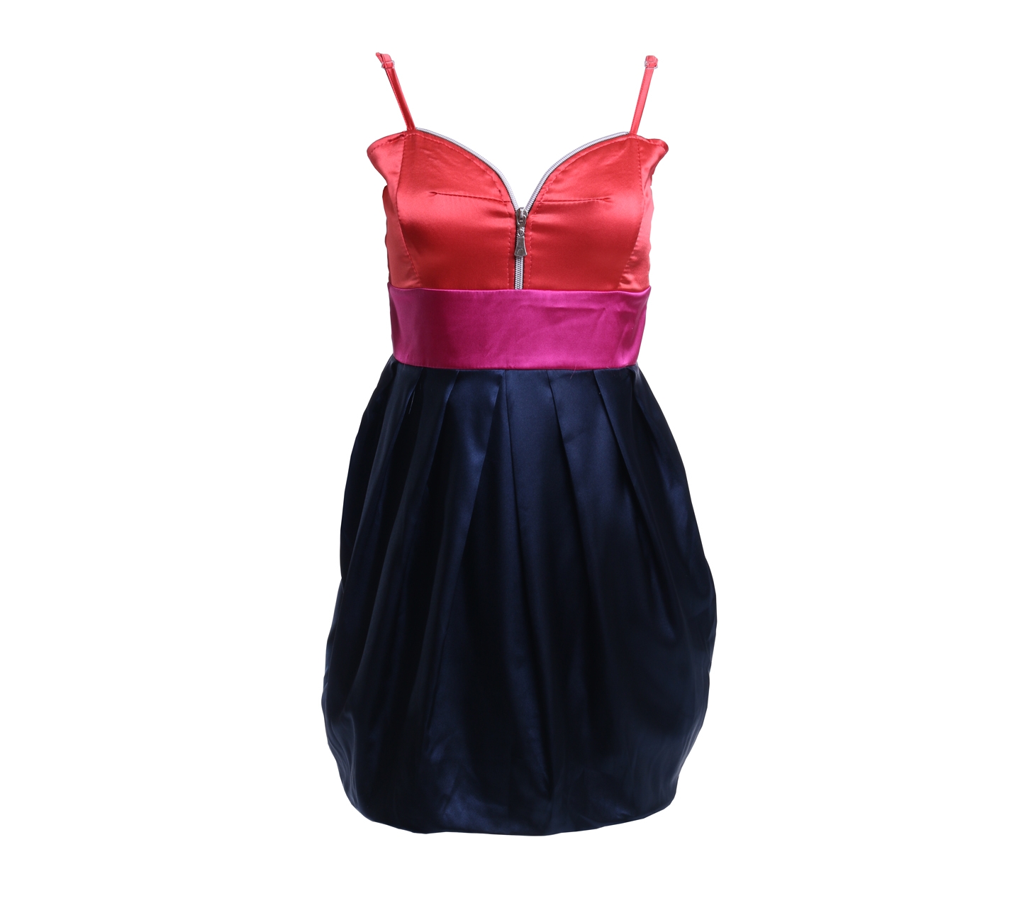 TFNC London Multi Colour Color- Block Rumpele Mini Dress