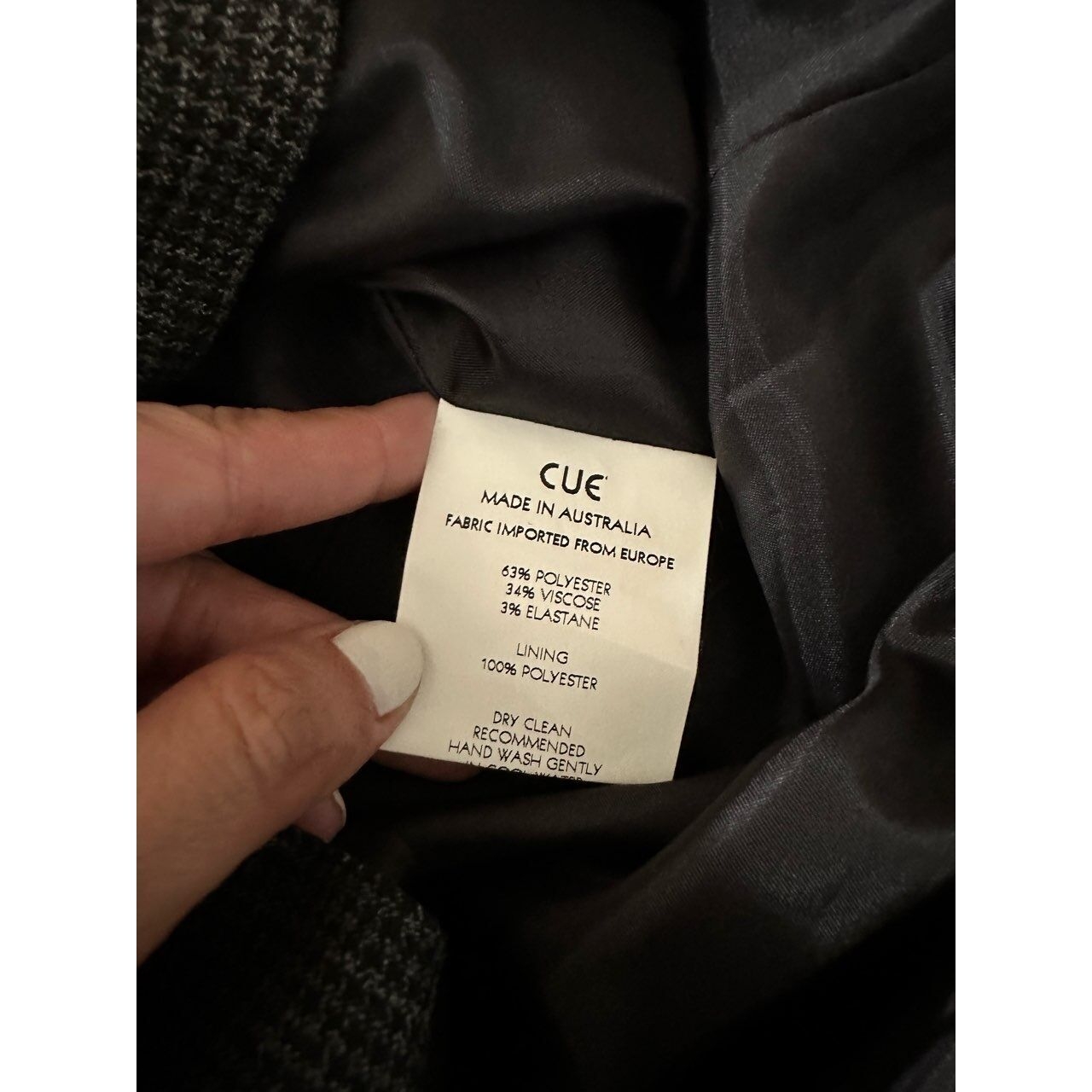 Cue Dark Grey Midi Formal Dress Faux Fur Neck Size XS
