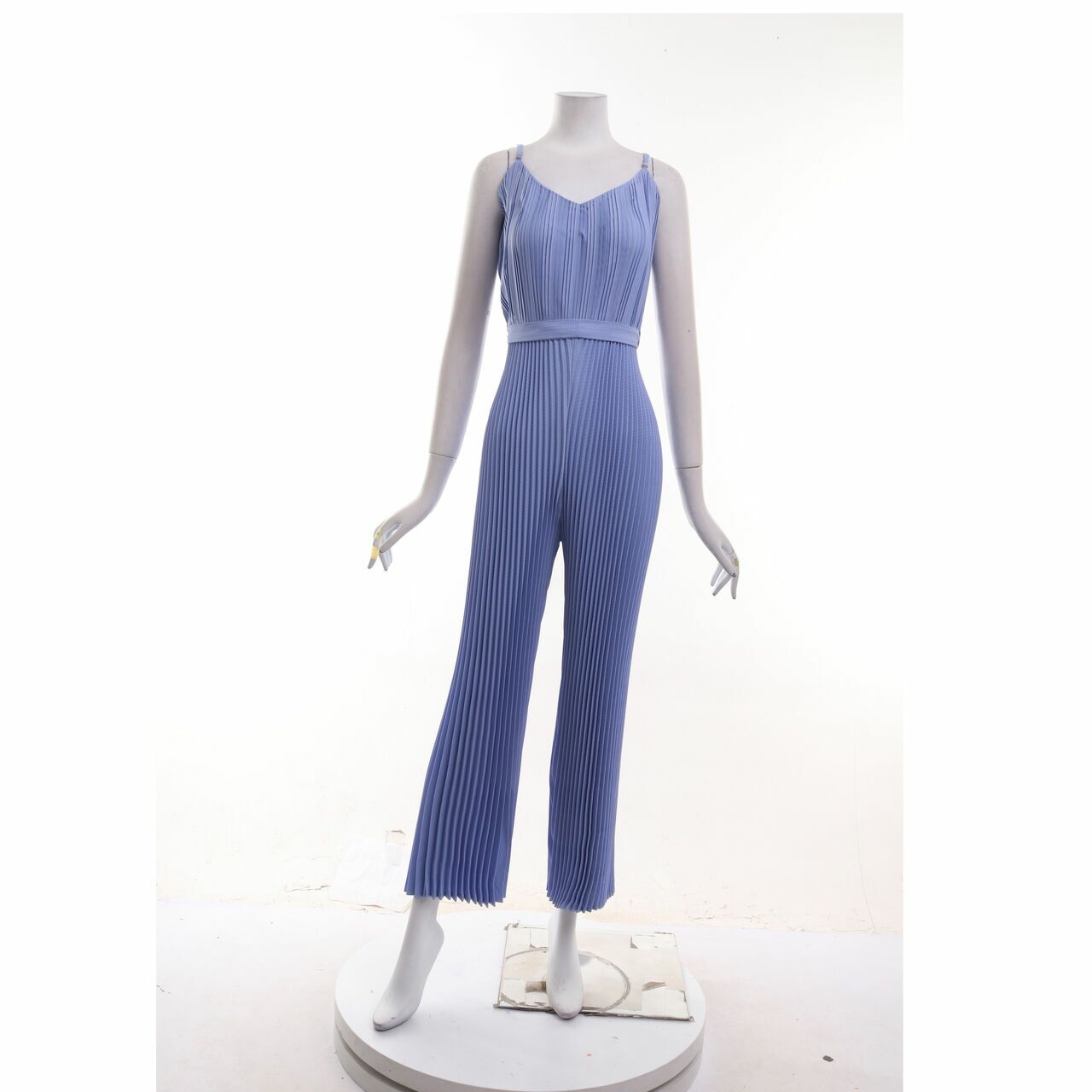 LENE Blue Pleats Jumpsuit