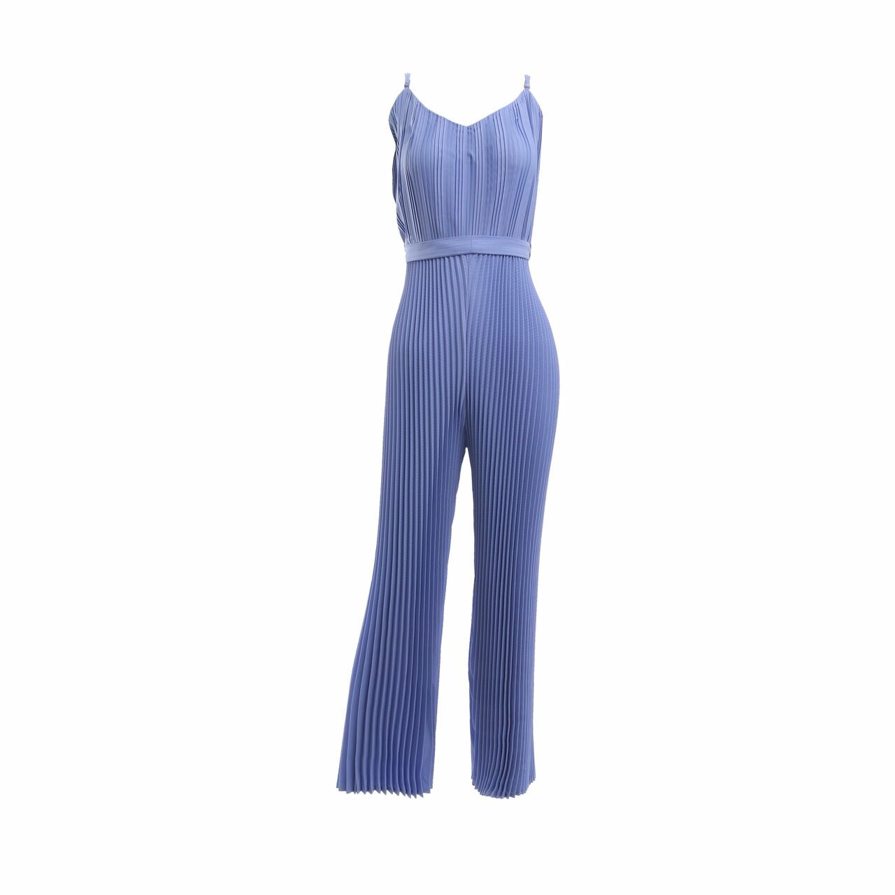 LENE Blue Pleats Jumpsuit