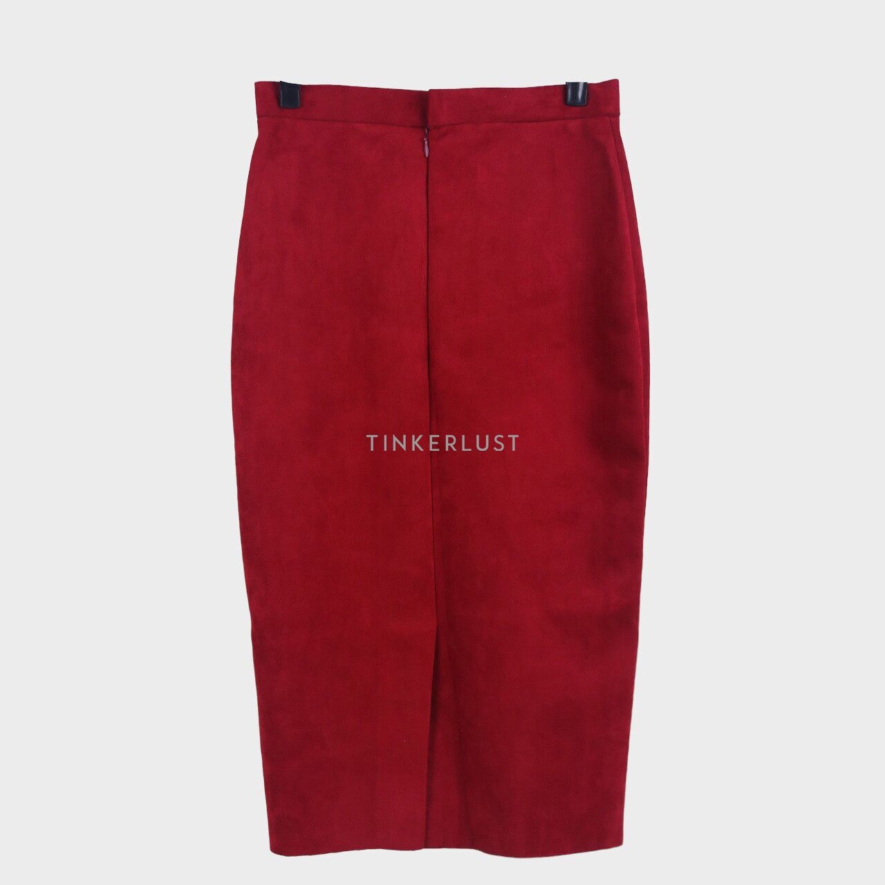 Flomors Red Suede Mini Skirt
