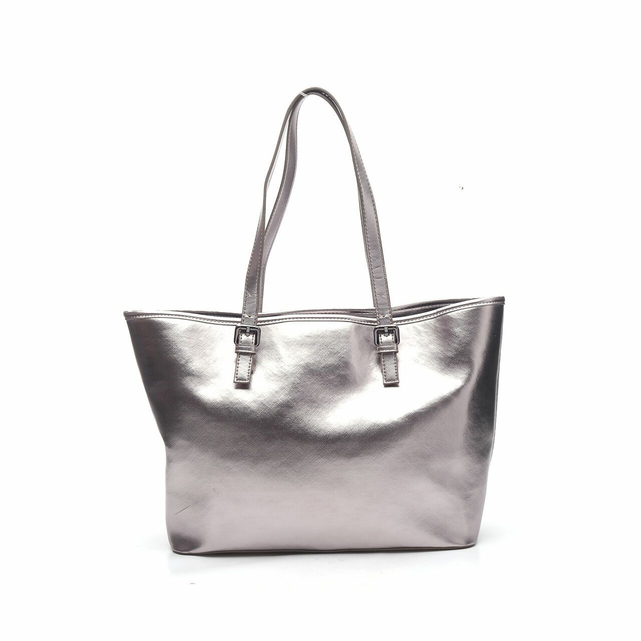 Mango Silver Metallic Tote Bag