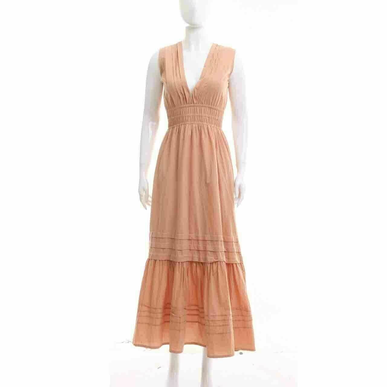 uma and Leopold Peach Long Dress